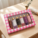 Set of Splash Bath & Body Works products with colorful bottles and labels, designed for relaxing and cleansing.