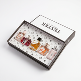 Lion's Store tester box with multiple compartments for sample testing, shown with small sample containers inside.