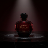 Elegant bottle of Dior Hypnotic Poison perfume for women with a dark, luxurious design and a sleek, rounded shape.