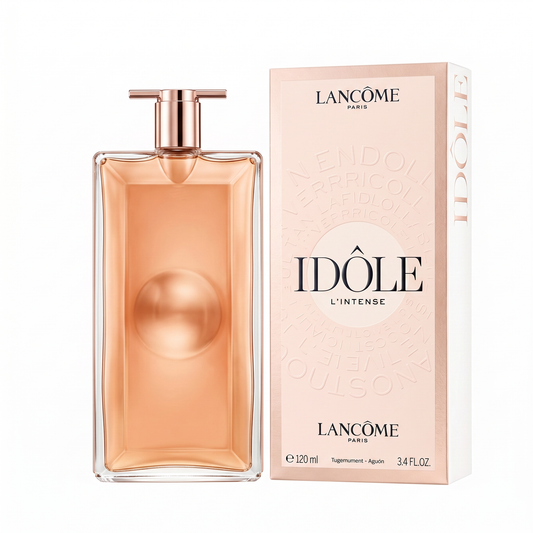 Lancôme Idôle women's perfume bottle with sleek design and clear glass, showcasing the elegant fragrance packaging.