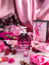 Yves Saint Laurent Mon Paris perfume bottle for women, elegant design with floral accents, ideal for women’s fragrance collection