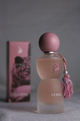 Sense Laverne perfume for women by Lion's Store, featuring a sleek glass bottle with a delicate floral design.