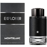 Explorer Montblanc perfume for men, featuring sleek bottle design and masculine scent, displayed in a stylish setting.